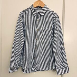 ZARA Kids Striped Linen Button-down — Boys Sz 8 EUC